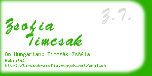 zsofia timcsak business card
