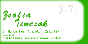 zsofia timcsak business card